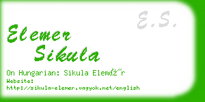 elemer sikula business card